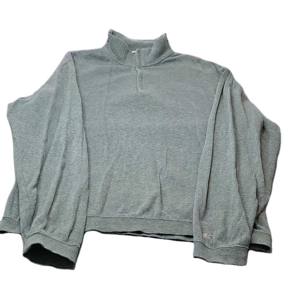 Cutter & Buck Pullover Sweater Mens XL Grey Quarter Zip Mock Neck Excellent